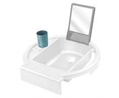 Rotho Babydesign Lavabo infantil Kiddy Wash, Para fijar en el borde de la bañera, 38,7 x 38,2 x 10 cm, Blanco, 20034 0314 01