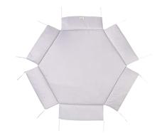 Geuther 2255LB Matriz de almohadillas para corralito hexagonal | Primer equipo del bebé hecho de algodón 100% orgánico | acolchado suave, lados altos | colchón antideslizante | gris espolvoreado