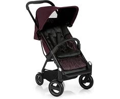 ICOO Silla de paseo compacta Acrobat hasta 18 kg con función de tumbado desde el nacimiento, plegable con una mano, ligero - chassis de aluminio, manillar regulable en altura, reflectores -rojo oscuro