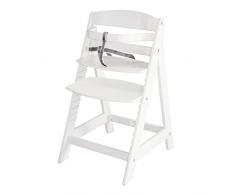 roba Trona Evolutiva de Madera Blanca - Sit Up Flex - Altura Ajustable - de 6 Meses - Soporta 70 kg - Silla de Bebé Antivuelco