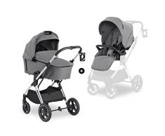 Hauck Carrito Bebe 2 en 1 Vision X Set, Capazo, desde el Nacimiento, Silla de Paseo 25 kg, Asiento Reversible, Reclinable, Cubrepiernas, Ruedas de Goma, Plegable, Compacto