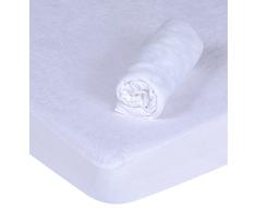 PMP Lote Sábana ajustable 70x140 cm Protector de colchón Blanca