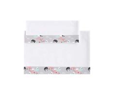 Frikids Juego Sabanas Maxi Cuna Bebe. 3 Piezas Encimera Bajera Funda Almohada. Algodón Estampadas. Calidad Diseño Infantil. Colchon 70 x 140 cm. Colección Eddy. Color Gris