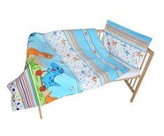 cosing 332 - 019 - 172 Juego de ropa de cama infantil algodón 2 piezas - Dino, Azul