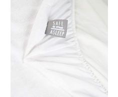 roba Protector de Colchón para Bebé - 60 x 120 cm a 70 x 140 cm - safe asleep® - Transpirable y Resistente a la Humedad - Algodón Rizo - Blanco