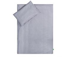 Lulando - Juego de cama infantil 2 piezas (almohada y funda nórdica) Grey Clouds/Dots Grey