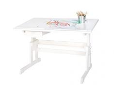 Pinolino Escritorio Infantil Escritorio Escolar Lena, Altura Regulable, Tablero inclinable, Blanco