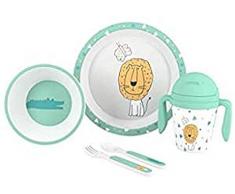 Interbaby SET19 - Interbaby - Vajilla para Bebé de 5 Piezas, Modelo Sabana, blanco