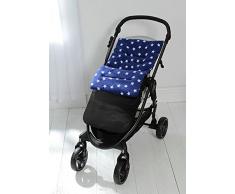 Forro polar saco/Cosy Toes Compatible con Graco Stadium Duo Quattro Evo mosaico azul Star/exterior negro