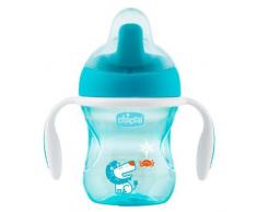 Chicco, Vaso con Boquilla Semirrígida y Válvula Anti Goteó, Azul, Modelos Aleatorios