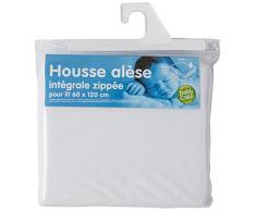 babyCalin - Funda de colchón con cremallera completa 60x120 cm Blanco