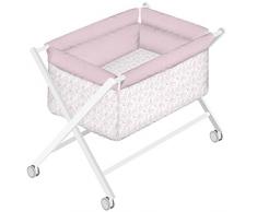 Petit Lazzari Teddy - Minicuna completa, diseño Romántico, color rosa