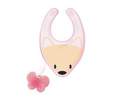 Chicco Fresh bib - Mordedor y babero 3en1, 4 m+, rosa