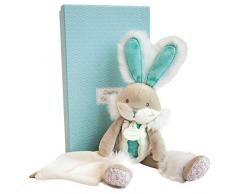 Doudou et Compagnie DC3487 - Conejo de peluche con manta, color turquesa