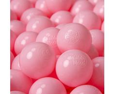 KiddyMoon 100 ∅ 6Cm Bolas Colores De Plástico para Piscina Certificadas para Niños, Rosa Claro