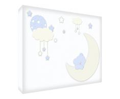 Feel Good Art BEARMOON2436-14ES - Lienzo decorativo grueso sólido afrontado, diseñoOso Dormido, 91 x 60 x 4 cm, color azul pálido