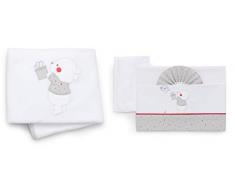 Italbaby - Juego de cama de 4 piezas, manta polar Bear Grey, 600 g