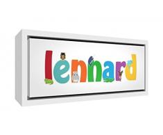 Little Helper lennard1542 15de FC de madera gerahmte Impresión Lienzo personalizado con nombre con niño, Lennard, pequeño multicolor Talla:19 x 46 cm