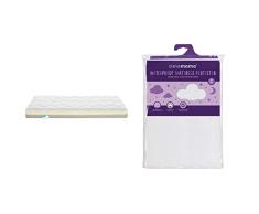Ecus Kids viscoelástica Colchón de Cuna oxsi visco Plus 120 x 060, Bambú, 120x60 cm (Paquete de 1) & Clevamama Protector de colchón, bareja para cunas de bebé y capazos.70x140 cm (7215)
