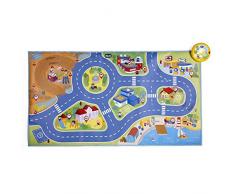 Chicco - Alfombra de juegos de coches interactiva, con luces y sonidos de la vida urbana, 110 cm, incluye coche Turbo Touch