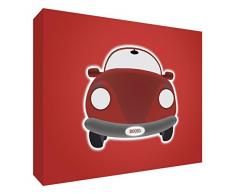 Feel Good Art CAR-A5BLK-09ES - Bloque decorativo recuerdo del bebé, diseño coche, 14.8 x 21 x 2 cm, color rojo