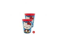 Hello kitty - Set 2 vasos plástico 10x8x5,5