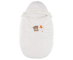 Nattou Nido de ángel del Oso Basile, Para Silla de Bebé y Cochecito, 70 x 44 x 2 cm, Mia y Basile, Blanco/Marrón