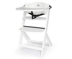 kk Kinderkraft ENOCK Trona bebé de Madera, Silla Infantil, Trona portatil, Tronas de bebé baratas, para niños, Evolutiva silla alta, Ergonómica, Con accesorios, Barrera y Bandeja, Blanco completo