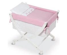 Bimbi Class - Minicuna, 68 x 83 x 76 cm, blanco y rosa