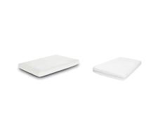 Ecus Kids, Colchón de minicuna, Colchón para Cuna con Registro Sanitario, 90 x 50 x 8 cm, 1 Pieza & Soft 3 en 1 - Protector colchón, Blanco, 80x50