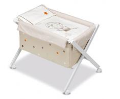 Pirulos Globo - Minicuna plegable tijera natural, 68 x 90 x71 cm, color blanco y lino