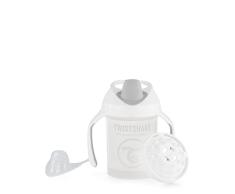 Twistshake Mini Cup Vaso de Aprendizaje para Beber con Antiderrame Boquilla de Blanda 230 ml, Taza de Entrenamiento para Sorber para Bebé y Mezclador de Frutas, Sin BPA, 4+ Meses, Blanco