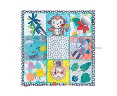 Infantino Jumbo Sensory Discovery Mat - Alfombra de juegos plegable para bebé 122 x 122 cm (48 x 48), estimulación sensorial del bebé, juguetes de viaje, alfombra educativa con espejo