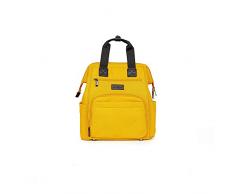 skiddoü mochila para la silla Astrid oragnizer 2en1 bolso y mochila, bolso de pañales, muchos bolsillos, con cremallera, bolsillos térmicos, material impermeable, cambiador de viaje, amarillo