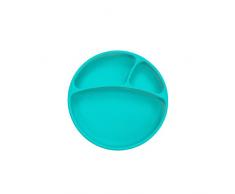 Minikoioi - Plato con 3 secciones de silicona, color verde mauricio, para bebés y niños (6m+)