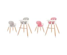 Kinderkraft Trona Bebé 2 en 1 SIENNA, Silla Infantil, Bandeja Desmontable, Gris & Trona Bebé 2 en 1 SIENNA, Silla Infantil, Bandeja Desmontable, Rosa, 1 Unidad (Paquete de 1)