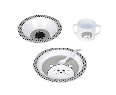 LÄSSIG Juego de vajilla infantil (plato, vaso, cuenco, cuchara) sin melamina, sin BPA, apto para lavavajillas y microondas