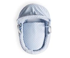 Clair de Lune | Juego de ropa de cama con diseño de cesta de moisés con hoyuelos, juego de fundas universales para vestirse de moisés | Fabricado en Gran Bretaña (cesta no incluida) – (azul)