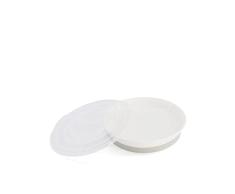Twistshake Plato Sellado con Tapa PP y Fondo de Silicona , Alimentación para bebes, Vajilla Libre de BPA, 6+ Meses, Blanco