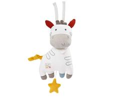 Fehn 056020 Zebra FehnNATUR – Caja de música para bebé de algodón orgánico – Con mecanismo de música extraíble y fijación – Para bebés a partir de 0 meses – Tamaño: 2 cm