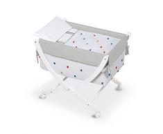 Bimbi 61140701 - Minicuna, diseño plumeti, 68 x 83 x 76 cm, blanco
