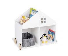 Pinolino Hus mdf 6 compartimentos ruedas de madera de goma estantería infantil con ruedas certificada fsc (fsc-c120795) blanco 183414