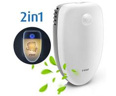 REER 94010 purificador de aire, limpia el aliento de aire de iones de Fein polvo, polen, vocs, olores, mejora el espacio climática, con luz nocturna, color blanco