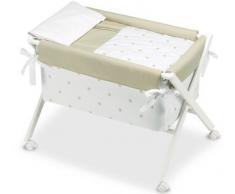 Bimbi Romantic - Minicuna, 68 x 90 x 71 cm, color blanco y lino