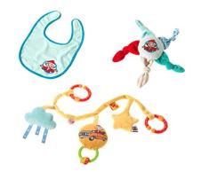 Nuestro Sandmännchen 504172 Sandmann - Juego de cadena y babero para cochecito de bebé, multicolor
