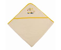 Bieco 44510000 - Toalla con Capucha para bebé (100% algodón, 100 x 100 cm, a Partir de 0 Meses), Color Beige