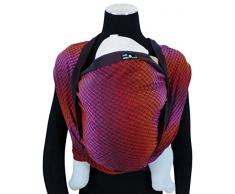 DIDYMOS Tejido manta para bebé, facett fults, tamaño 6, 470 cm, negro/rojo