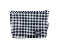 Cambrass – neceser para guardar cosas de aseo del bebé – neceser bebé con cremallera – bolso organizador para aseo - Bolsa Aseo Vichy Negro 6x28x20 cm