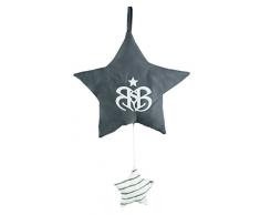 Caja de música Little Stars de Roba, para bebé, ayuda para dormir, tejido de estrellas lavable, decoración para habitación de bebé, color gris y blanco multicolor multicolor