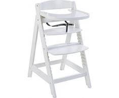 Trona evolutiva roba Sit Up MAXI, trona de madera extra grande con bandeja y aro de seguridad, utilizable como trona y silla juvenil, acabada en blanco